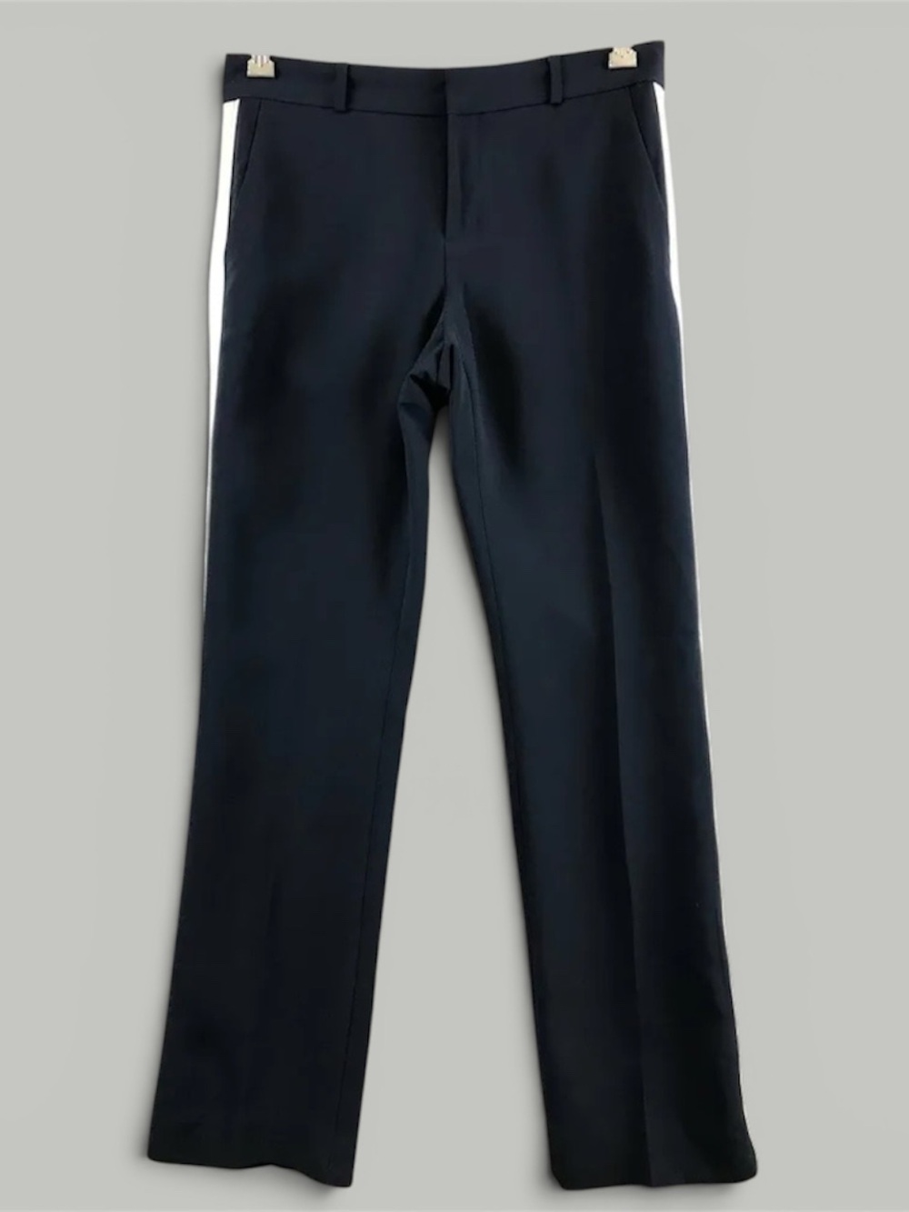 Banana Republic Navy Trousers with White Side Stripes